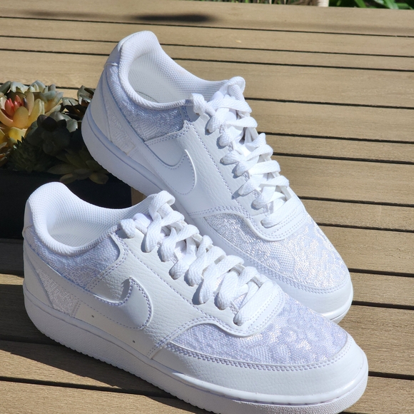 Nike Shoes - Nike Court Vision Low Leather White Lace Textile Women's Shoes Size 9.5